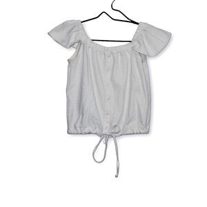 Madewell Texture & Thread Cream Crop Top
